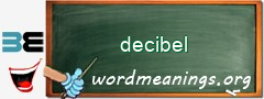 WordMeaning blackboard for decibel